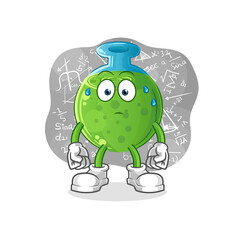 chemical tube thinking hard vector. cartoon character