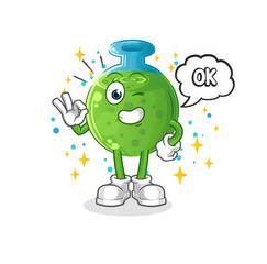 chemical tube agree mascot. cartoon vector