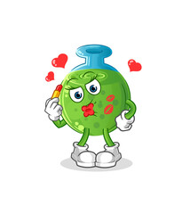 chemical tube make up mascot. cartoon vector