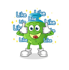 chemical tube give lots of likes. cartoon vector