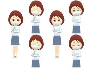 [Worry A] Woman shirts bob haircut front