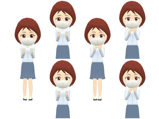 [Surprise A] Woman shirts bob haircut front