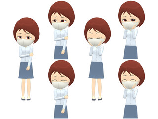 [Shy A] Woman shirts bob haircut front