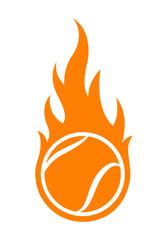 Vector illustration of tennis ball with classic simple flame shape