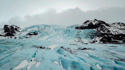 Aerial View of Glacier field in Iceland