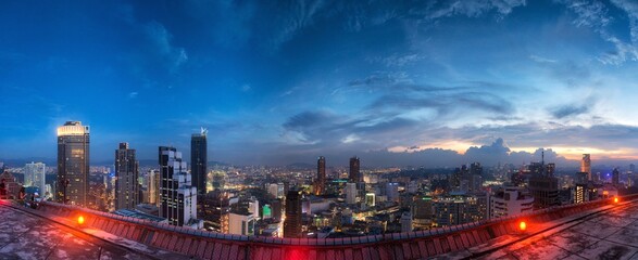 view on kuala lumpur city from roof of high building
