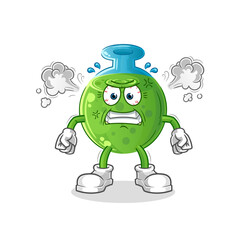 chemical tube very angry mascot. cartoon vector