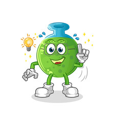 chemical tube got an idea cartoon. mascot vector