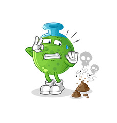 chemical tube with stinky waste illustration. character vector