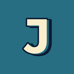 Vintage Retro Style Alphabet Letter J Logo Vector with Uppercase Font Template Element