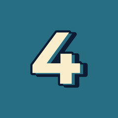 Fototapeta premium Vintage Retro Style Alphabet Number 4 Logo Vector with Uppercase Font Template Element