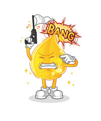 Fototapeta premium oil warning shot mascot. cartoon vector