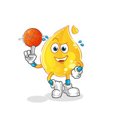 oil playing basket ball mascot. cartoon vector