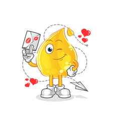 oil hold love letter illustration. character vector