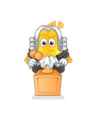 oil judge holds gavel. character vector