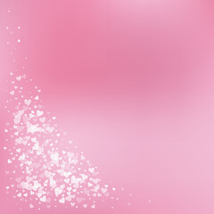 White heart love confettis. Valentine's day corner