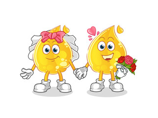 oil wedding cartoon. cartoon mascot vector