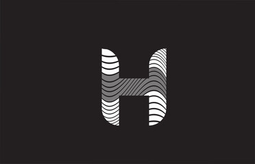 Fototapeta premium black and white lines H alphabet letter icon logo design. Creative template for business