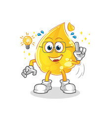 oil got an idea cartoon. mascot vector