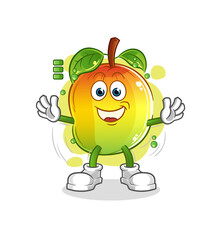 mango full battery character. cartoon mascot vector