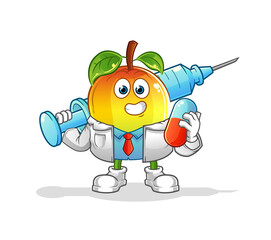 mango doctor holding medichine and injection