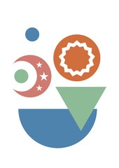 Modern minimalist abstract aesthetic boho poster illustrations. Bohemian style wall decor. Contemporary artistic posters. Trendy mid century art, boho home decor, wall art.