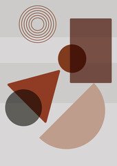 Modern minimalist abstract aesthetic illustrations. Bohemian style wall decor. Contemporary artistic posters.