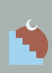 Modern minimalist abstract aesthetic illustrations. Bohemian style wall decor. Contemporary artistic posters.