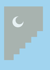 Modern minimalist abstract aesthetic illustrations. Bohemian style wall decor. Contemporary artistic posters.