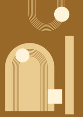 Unique shape colorful Flat Boho Geometric Neutral Color design Poster