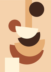 Unique shape colorful Flat Boho Geometric Neutral Color design Poster