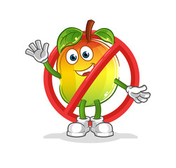 say no to mango mascot. cartoon vector
