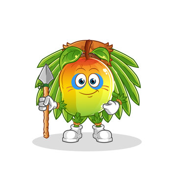 recommend clip art: mango tribal man mascot. cartoon vector