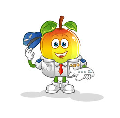 mango pilot mascot. cartoon vector