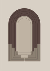 Simple shape Flat Boho Geometric Neutral Color design Poster
