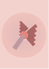 Stairs abstract colorful Flat Boho Geometric Neutral Color design Poster