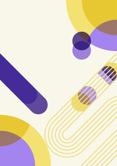 wave abstract yellow purple colorful Flat Boho Geometric Neutral Color design Poster