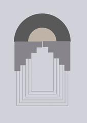 Simple shape Flat Boho Geometric Neutral Color design Poster