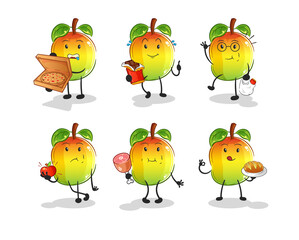 mango food set character. cartoon mascot vector