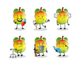 mango elderly character. cartoon mascot vector