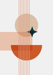 Shape abstract Flat Boho Geometric Neutral Color design Poster