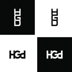 hgd lettering initial monogram logo design set