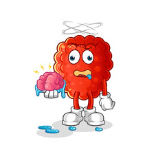 raspberry no brain vector. cartoon character