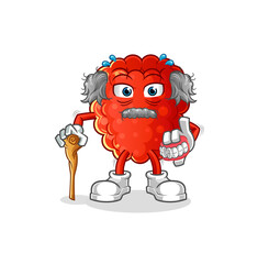 raspberry white haired old man. character vector
