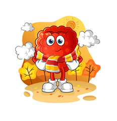 Obraz na płótnie Canvas raspberry in the autumn. cartoon mascot vector