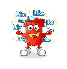 raspberry give lots of likes. cartoon vector