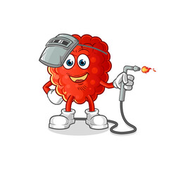 raspberry welder mascot. cartoon vector