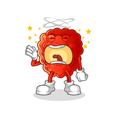 raspberry yawn character. cartoon mascot vector