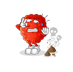 raspberry with stinky waste illustration. character vector