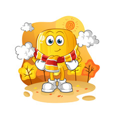 Obraz na płótnie Canvas corn kernel in the autumn. cartoon mascot vector